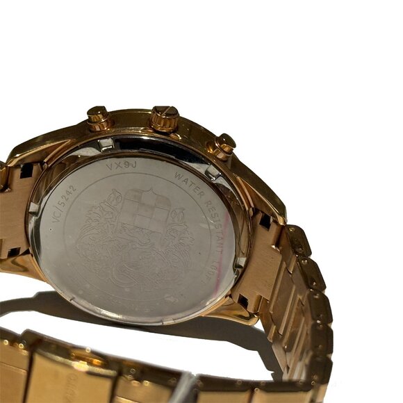 VINCE CAMUTO Women's VC/5242 Chronograph Watch ROSE GOLD Black Carbon *NEW* - Picture 6 of 6